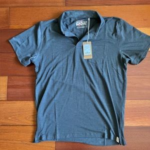 Marine Layer Air Polo in Faded Black